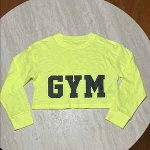 NWOT Athletic Works Little Girl Neon Crop GYM top *S (6-6X)